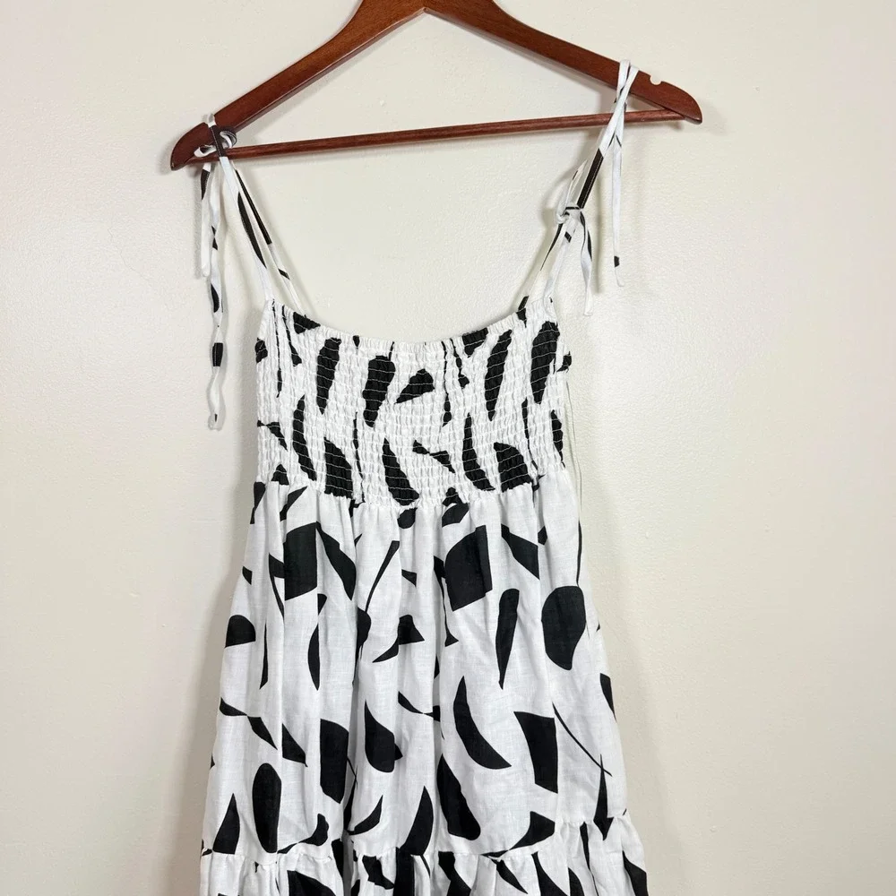 Astr | Dresses | Astr The Label Abstract Print Linen Tiered Maxi Dress ...